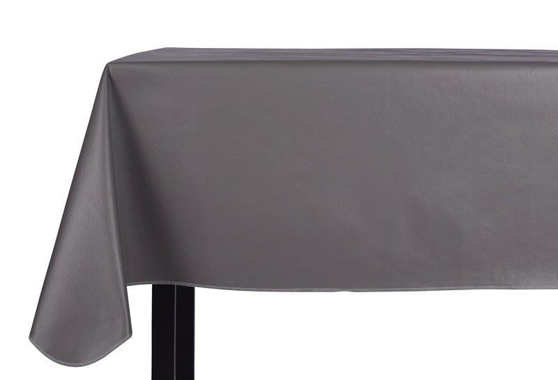 Yourtablecloth Heavy Duty Vinyl Rectangle or Square Tablecloth â€“ 6 Gauge Heavy Duty Tablecloth â€“ Flannel Backed â€“ Wipeable Tablecloth with Vivid Colors & Many Sizes 52 x 108 Gray - Image 1